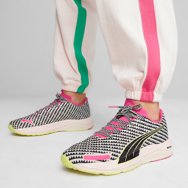 PUMA x lemlem Velocity NITRO 2 Running Shoes Women, Ghost Pepper-PUMA Black-Pink Glimmer, large-ZAF