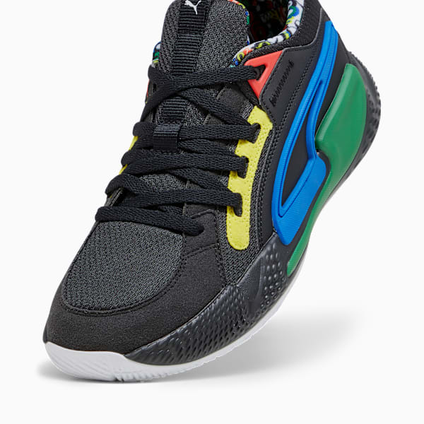 Court Rider Chaos Trash Talk Basketball Sneakers, PUMA Black-Pelé Yellow-Archive Green-Racing Blue-PUMA White, large-ZAF