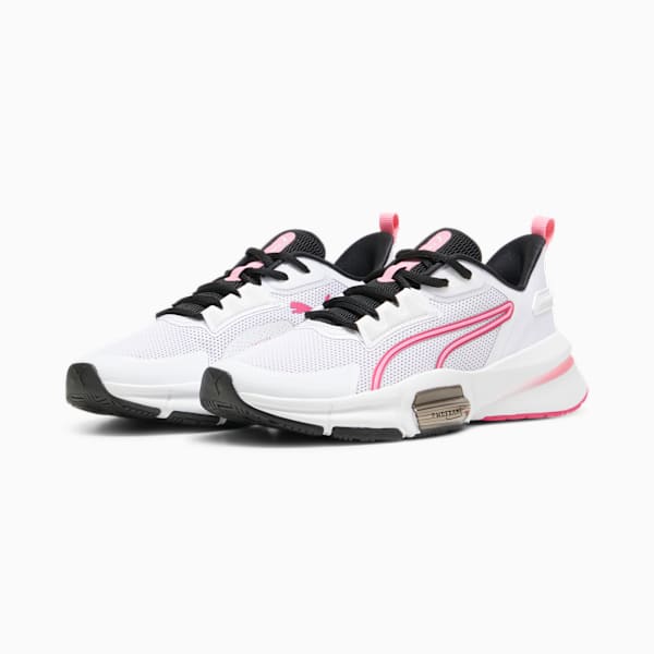 Zapatillas de training PWRFrame TR 3 para mujer, PUMA White-Garnet Rose-Fast Pink, large-ARG