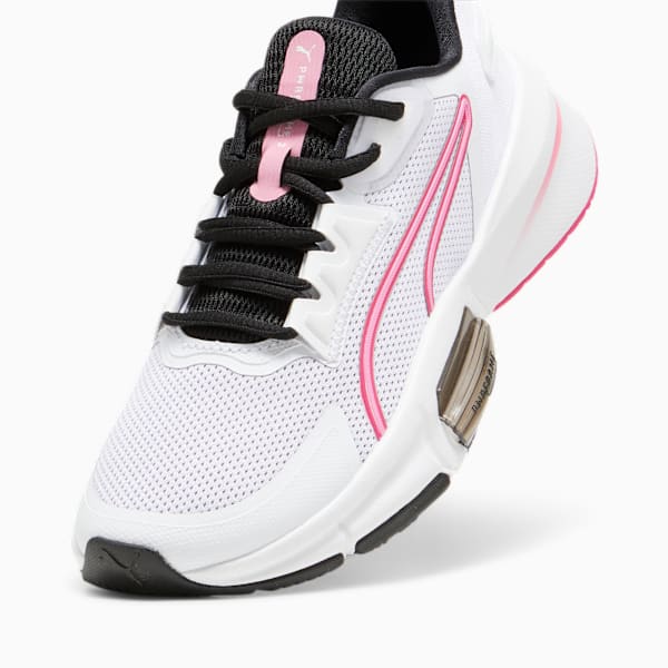 Zapatillas de training PWRFrame TR 3 para mujer, PUMA White-Garnet Rose-Fast Pink, large-ARG