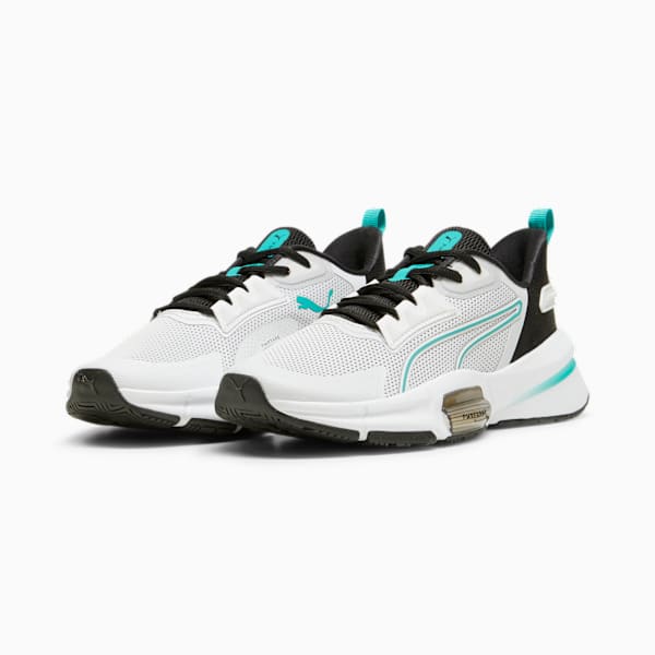 Zapatillas de training PWRFrame TR 3 para mujer, Feather Gray-PUMA Black-Sparkling Green, large-ARG