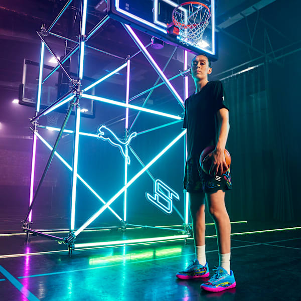 Zapatillas de basketball Stewie 3 Midnight in Tokyo para mujer, Bright Aqua-Fluro Pink Pes-PUMA Black, large-ARG