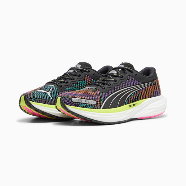 Zapatillas de running para mujer Deviate NITRO™ 2, PUMA Black-Lime Pow-Poison Pink, large-ARG