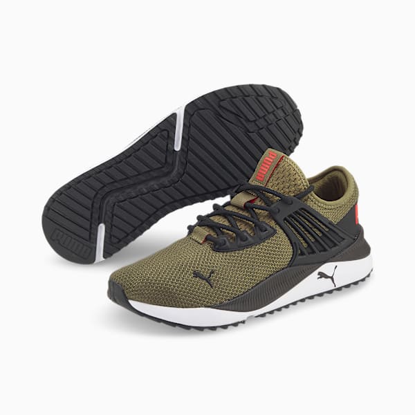 Pacer Future Trainers, Burnt Olive-Puma Black-High Risk Red, large-MEX
