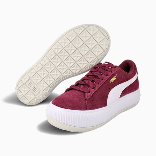 Suede Mayu Women's Trainers, Grape Wine-Puma White-Vaporous Gray, large-ZAF