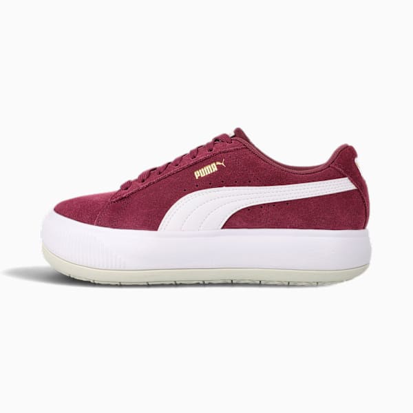 Suede Mayu Women's Trainers, Grape Wine-Puma White-Vaporous Gray, large-ZAF