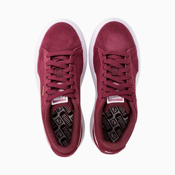 Suede Mayu Women's Trainers, Grape Wine-Puma White-Vaporous Gray, large-ZAF