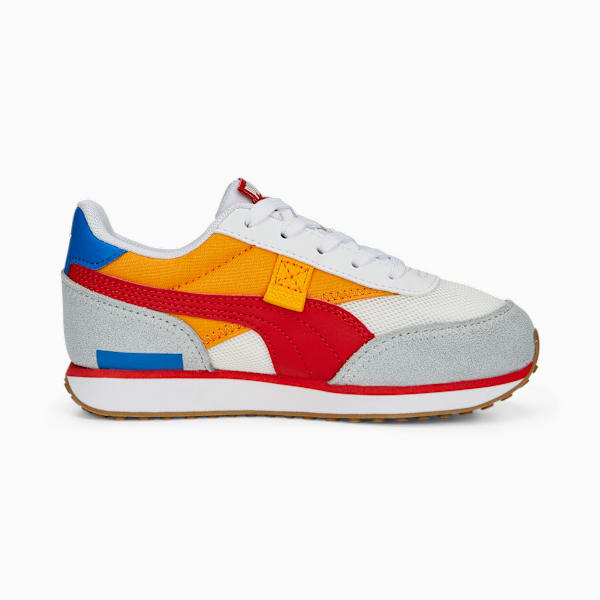 Future Rider Splash Kids' Trainers, PUMA White-Zinnia-For All Time Red, large-MEX