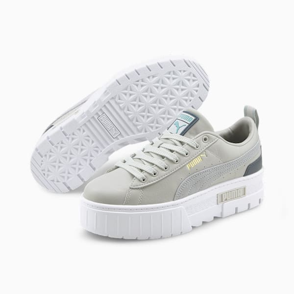 Mayze Sneakers Women, Glacier Gray-Platinum Gray-Puma Team Gold, large-ZAF