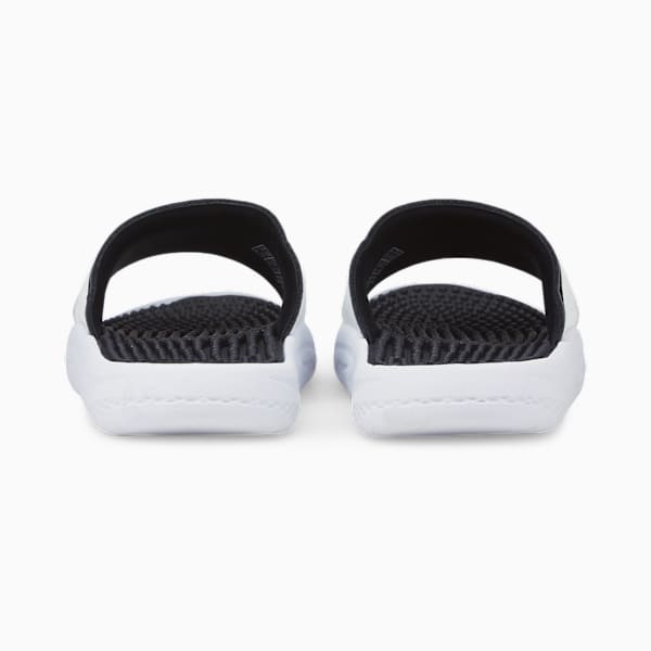 Softride Massage Men's Slides, Puma White-Puma Black, large-MEX
