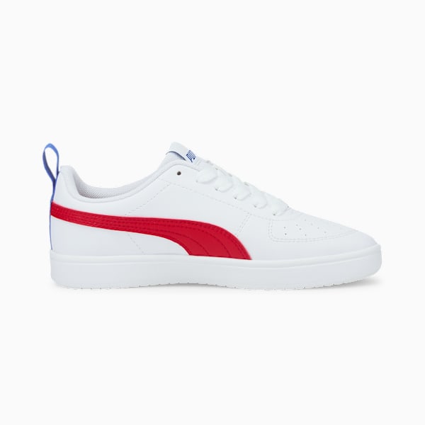 Tenis juveniles Rickie, Puma White-High Risk Red-Dazzling Blue, large-MEX