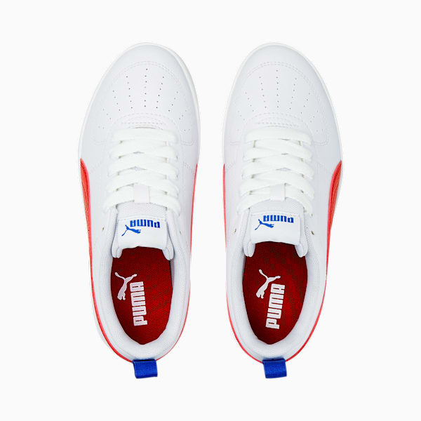 Tenis juveniles Rickie, Puma White-High Risk Red-Dazzling Blue, large-MEX