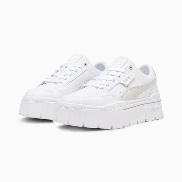 Mayze Stack Sneakers Women, PUMA White-Sedate Gray, large-ZAF