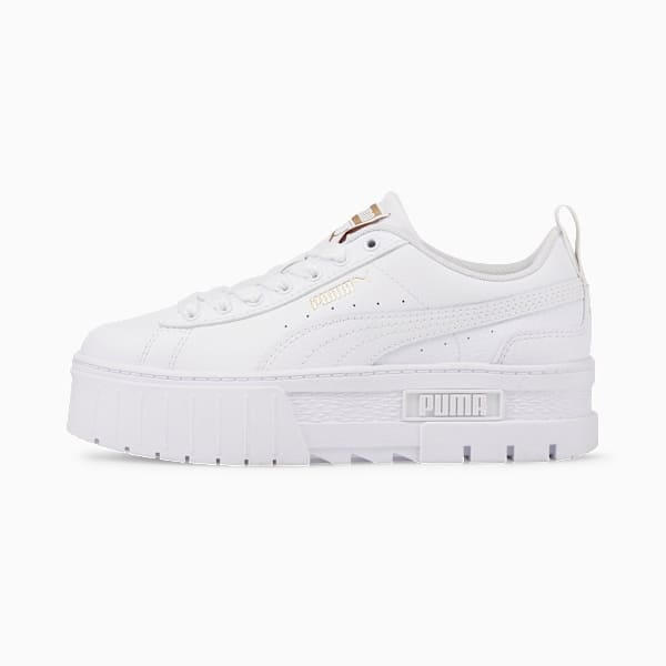 Tenis de cuero para Adolescente Mayze, Puma White-Puma Team Gold, large-MEX