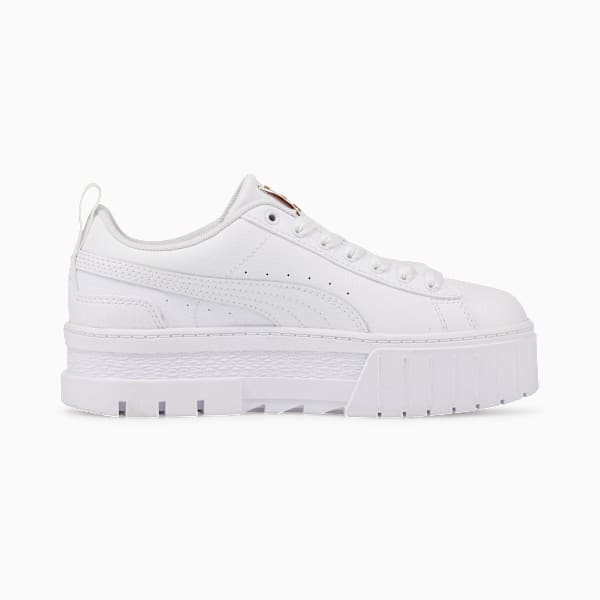 Tenis de cuero para Adolescente Mayze, Puma White-Puma Team Gold, large-MEX