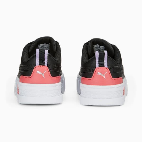 Zapatillas Mayze infantiles de cuero, PUMA Black-Vivid Violet-Loveable, large-ARG