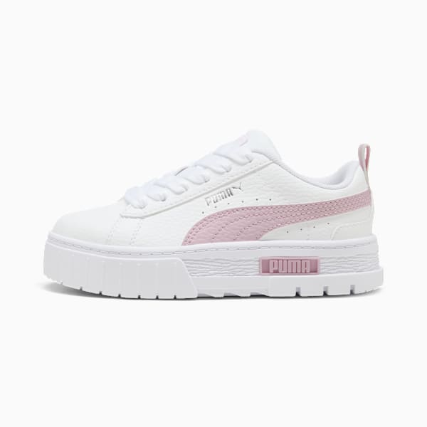 Tenis de cuero infantiles Mayze, PUMA White-Rose Mauve, large-MEX