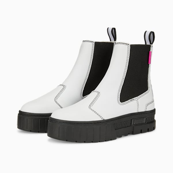 Mayze Pop Chelsea Boot Women, Puma White-Puma Black, large-ZAF