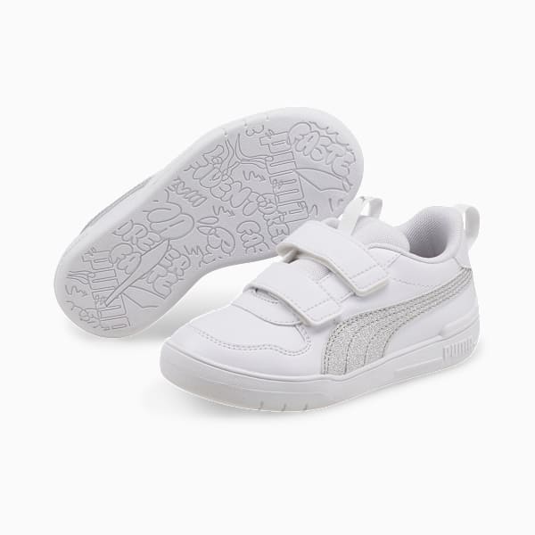 Tenis Multiflex Glitz Formstrip para niñas, Puma White-Puma Silver, large-MEX