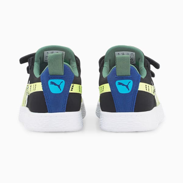 Suede Light Flex Small World Alternative Closure Sneakers Kids, Puma Black-Lime Squeeze, large-ZAF