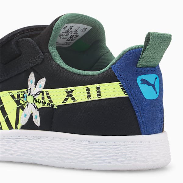 Suede Light Flex Small World Alternative Closure Sneakers Kids, Puma Black-Lime Squeeze, large-ZAF