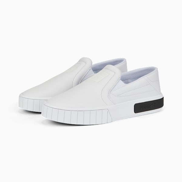 Cali Star Slip-On Leather Sneakers Women, Puma White-Puma Black, large-ZAF