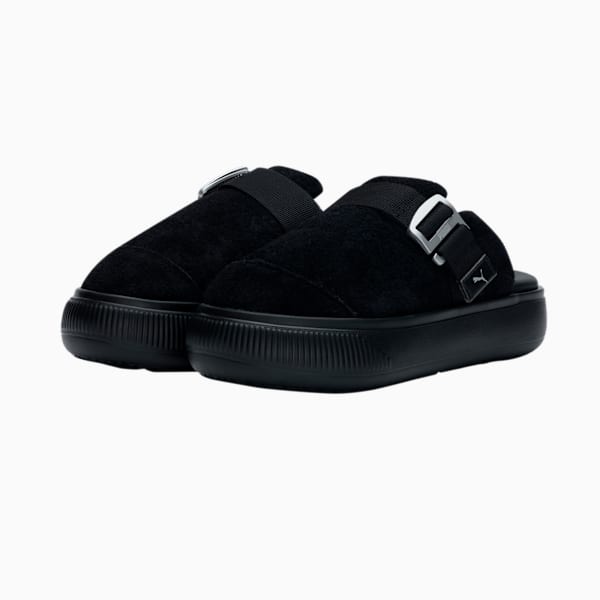 Suede Mayu Mule Sneakers Women, Puma Black-Puma Silver, large-ZAF