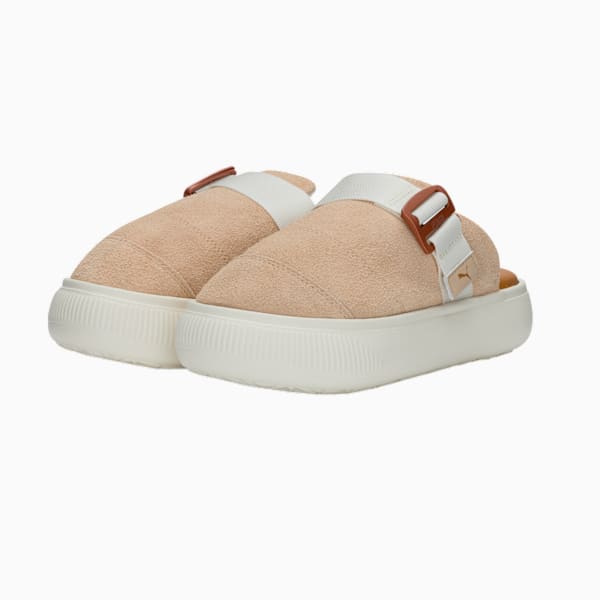 Suede Mayu Mule Sneakers Women, Light Sand-Pristine-Desert Tan, large-ZAF