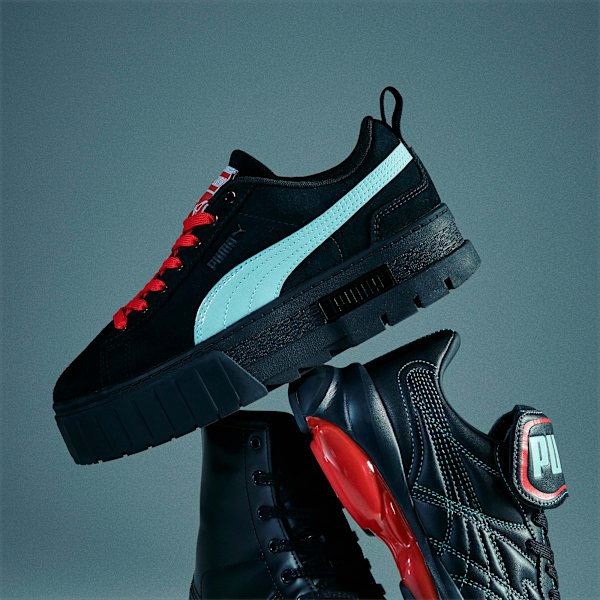 PUMA x DUA LIPA Mayze SD Women's Trainers, Puma Black-Blue Glow, large-ZAF