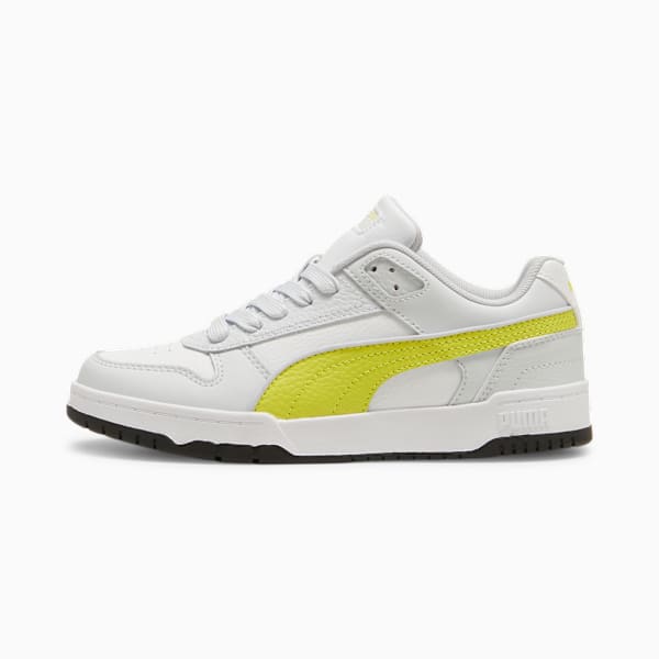 RBD Game Low Sneakers Youth, Silver Mist-Lime Sheen-PUMA Black, large-ZAF