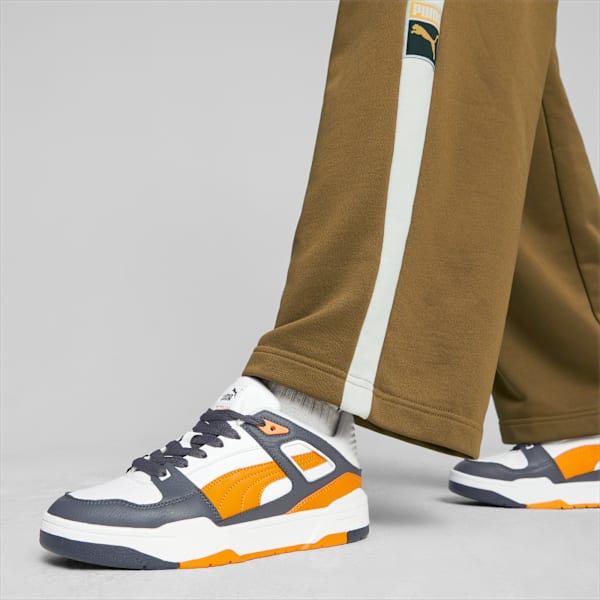 Slipstream Leather Sneakers, Puma White-Pumpkin Pie, large-ZAF