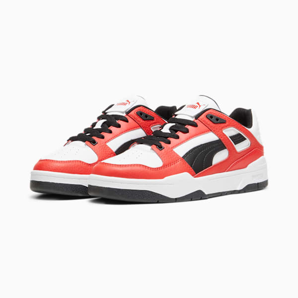 Slipstream Leather Sneakers, PUMA White-PUMA Black-PUMA Red, large-ZAF