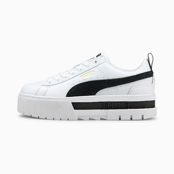 Zapatillas Mayze Lth para mujer, Puma White-Puma Black, large-ARG