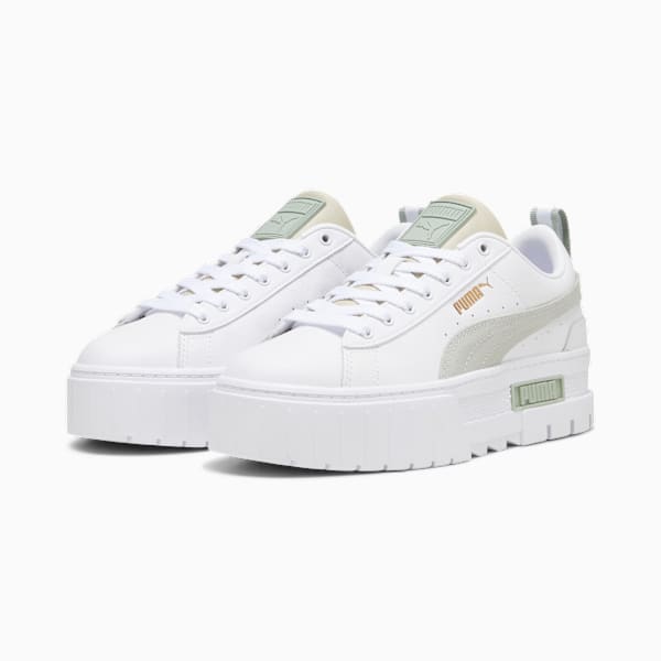 Zapatillas Mayze Lth para mujer, PUMA White-Granola, large-ARG