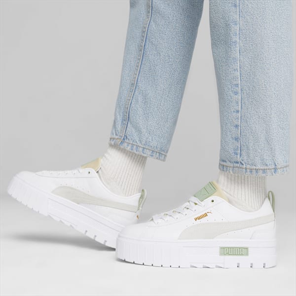 Zapatillas Mayze Lth para mujer, PUMA White-Granola, large-ARG