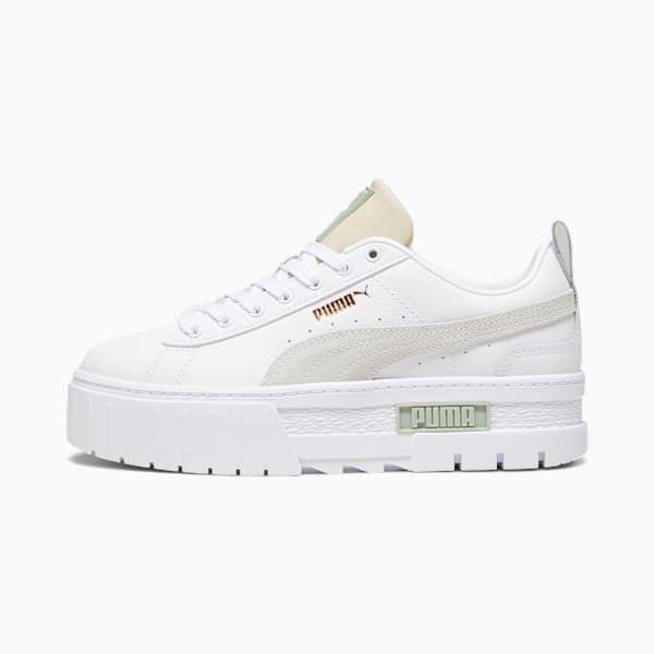 Zapatillas Mayze Lth para mujer, PUMA White-Granola, large-ARG