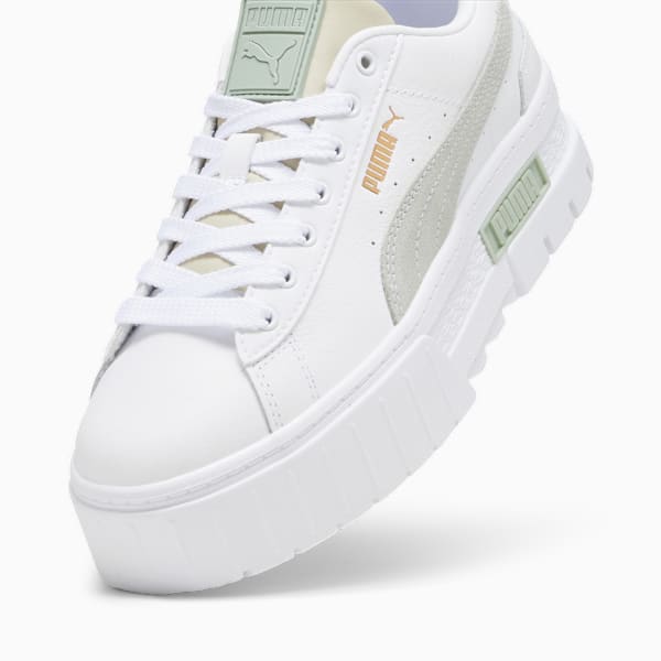 Zapatillas Mayze Lth para mujer, PUMA White-Granola, large-ARG