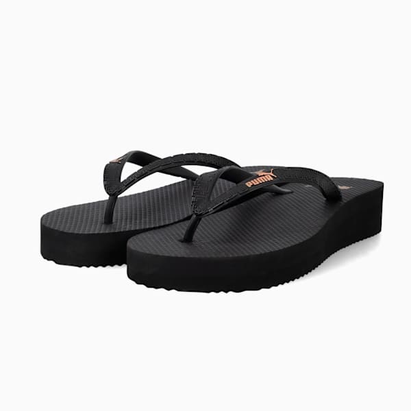 First Flip Stacked Sandals Women, PUMA Black-Rose Gold, large-ZAF