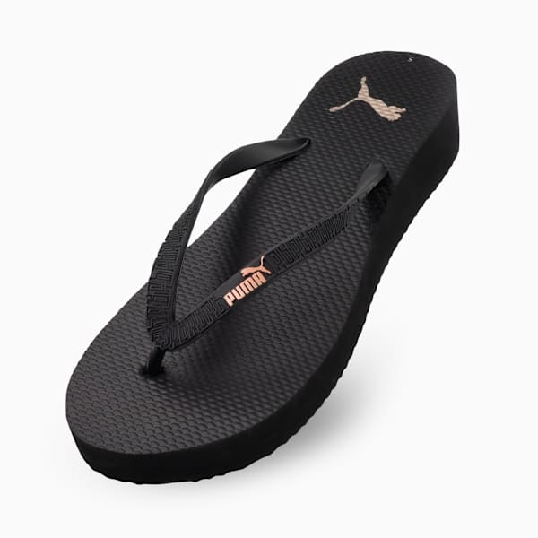 First Flip Stacked Sandals Women, PUMA Black-Rose Gold, large-ZAF