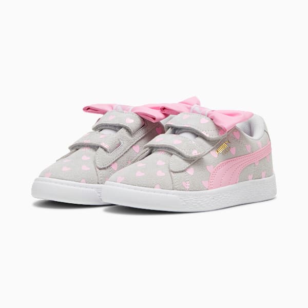 Zapatillas para niñas Suede Classic Re-Bow, Silver Mist-Pink Lilac, large-ARG