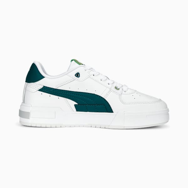 CA Pro Glitch Leather Sneakers, PUMA White-Varsity Green-Feather Gray, large-ZAF