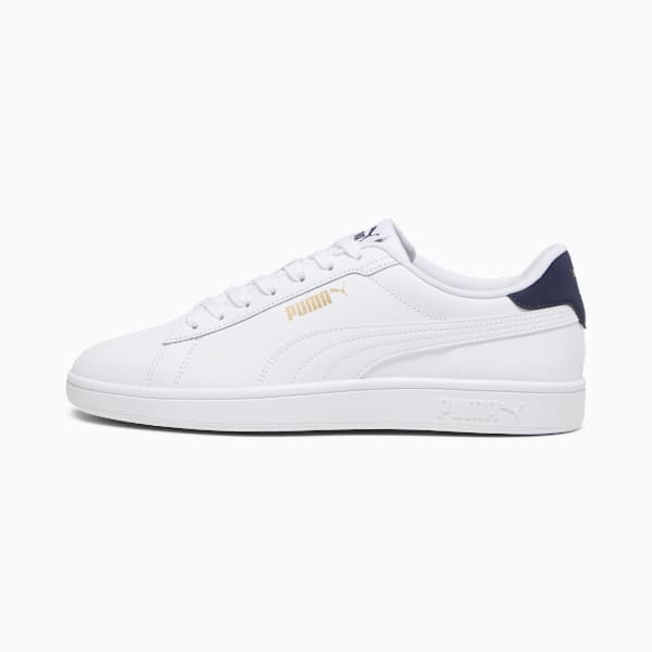 Tenis Smash 3.0 Cuero, PUMA White-PUMA Navy-PUMA Gold, large-MEX