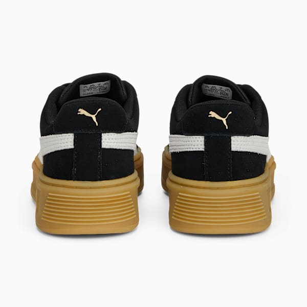 Smash Platform V3 Suede Sneakers Women, PUMA Black-PUMA White-PUMA Gold, large-MEX