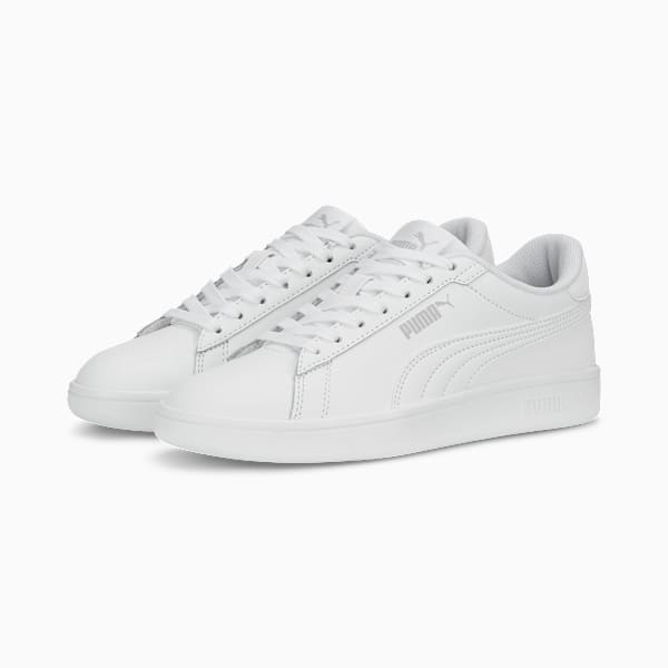 Tenis juveniles Smash 3.0, PUMA White-Cool Light Gray, large-MEX