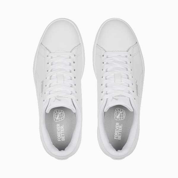 Tenis juveniles Smash 3.0, PUMA White-Cool Light Gray, large-MEX