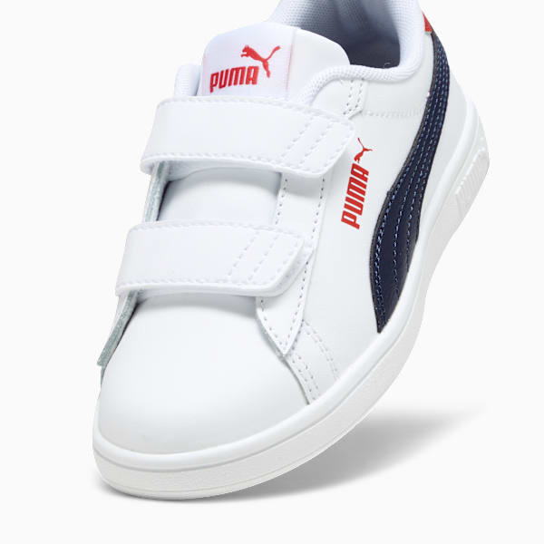 Tenis Smash 3.0 Leather V para niños, PUMA White-PUMA Navy-For All Time Red, large-MEX