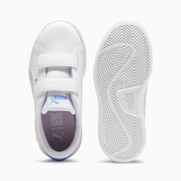 Tenis Smash 3.0 Leather V para niños, PUMA White-Grape Mist-Blue Skies, large-MEX
