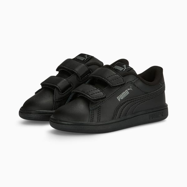 Tenis Smash 3.0 Leather V para bebés, PUMA Black-Shadow Gray, large-MEX