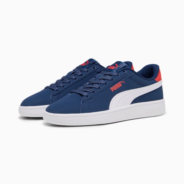 Smash 3.0 Buck Sneakers Youth, Persian Blue-PUMA White-For All Time Red, large-ZAF