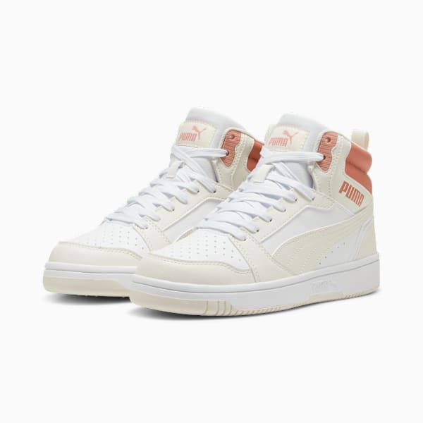 Rebound Sneakers, PUMA White-Frosted Ivory-Deeva Peach, large-ZAF
